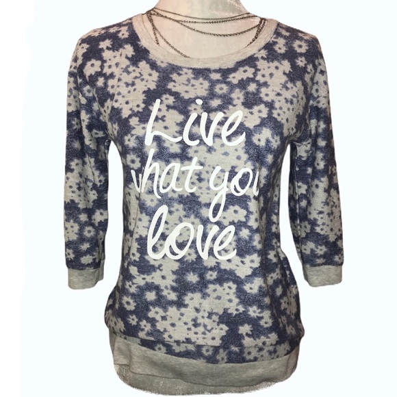 Sonoma 'Live What You Love' Boho Sweatshirt -Sz XS - Picture 4 of 10